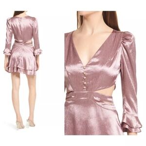 Rahi Luster Cutout Mini Dress Antique Rose NWOT
